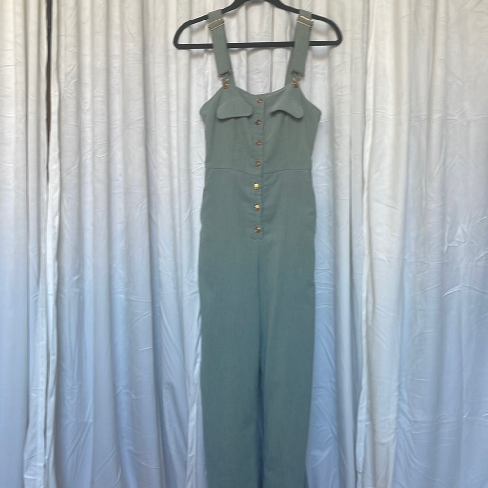 Sage green wide leg overall